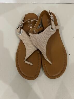 Franco Sarto Gretchen Sandals Womens 8.5 Tan Suede Strappy Boho Flat